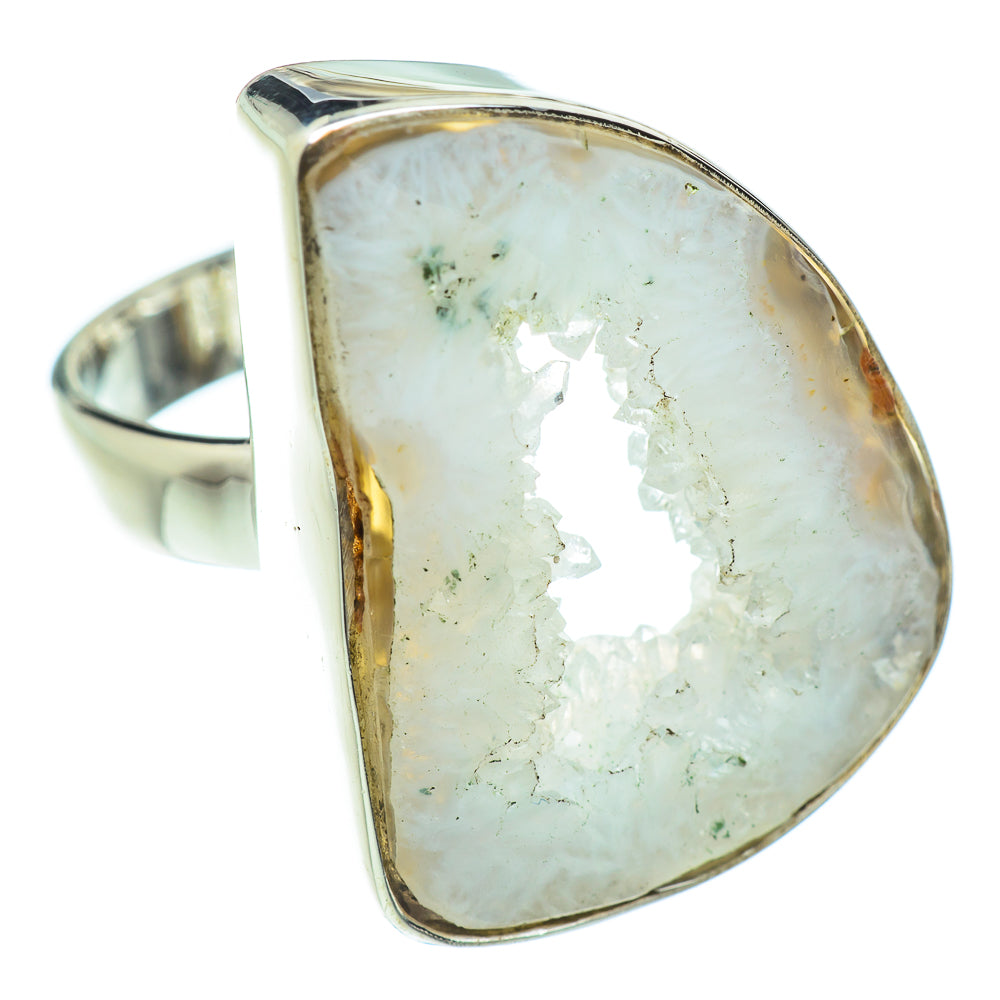 White Geode Slice Rings handcrafted by Anasilvercos - RING53035
