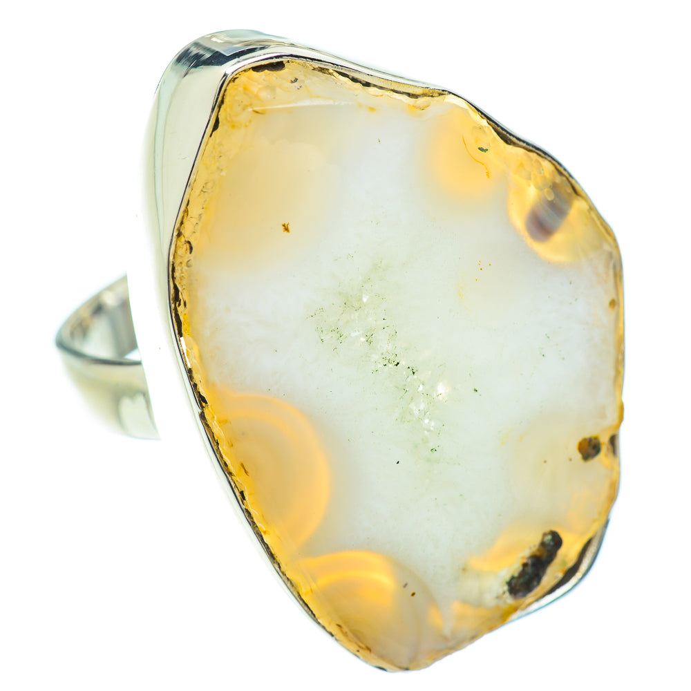 White Geode Slice Rings handcrafted by Anasilvercos - RING53305