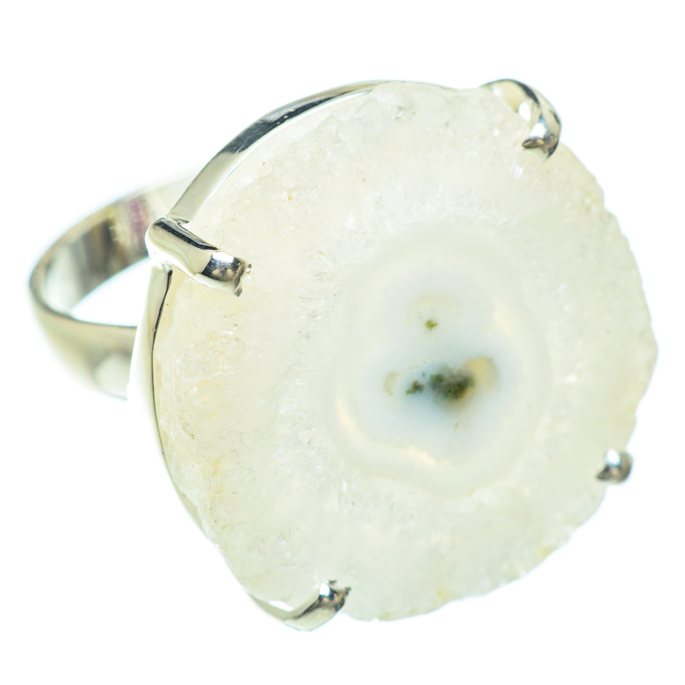 White Solar Quartz Rings handcrafted by Anasilvercos - RING53306