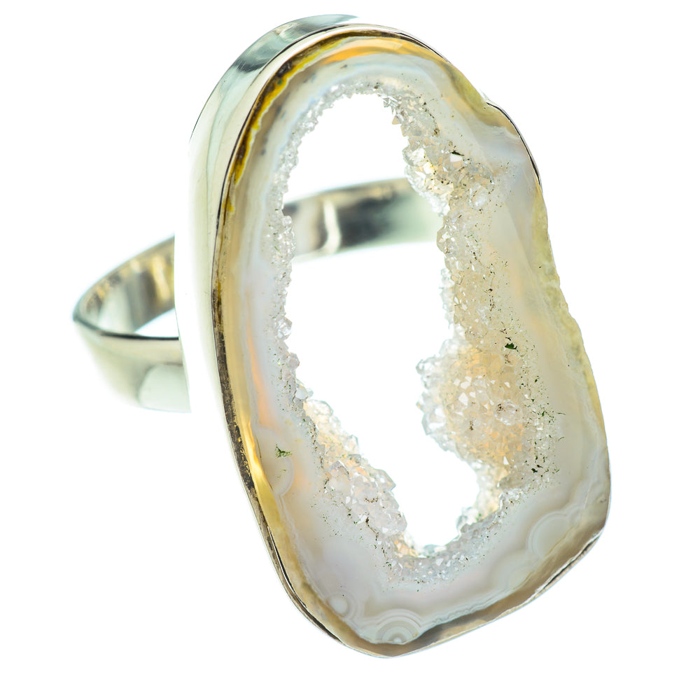 White Geode Slice Rings handcrafted by Anasilvercos - RING53350