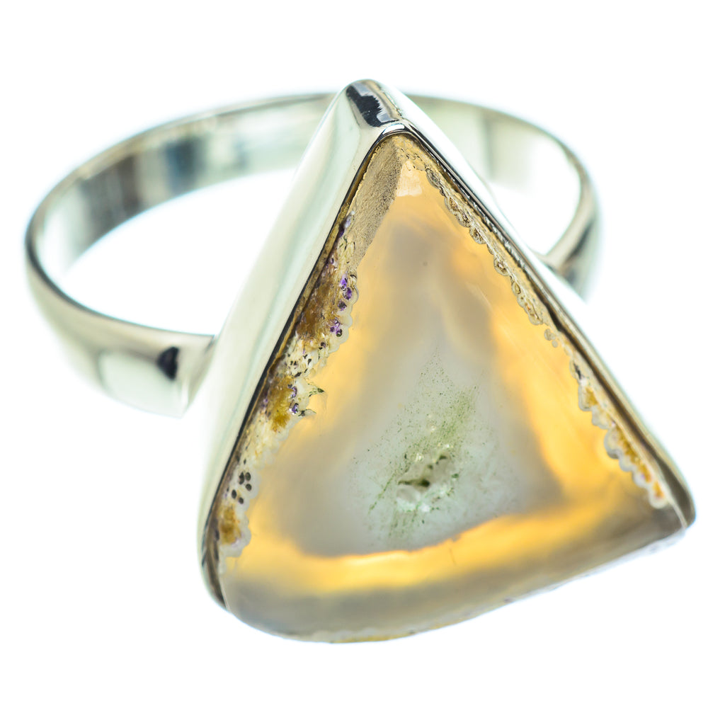 White Geode Slice Rings handcrafted by Anasilvercos - RING53435