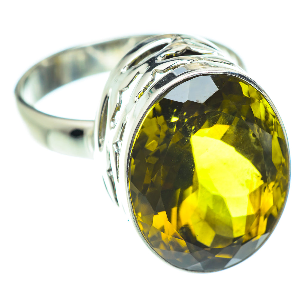 Olive Quartz Rings handcrafted by Anasilvercos - RING53571