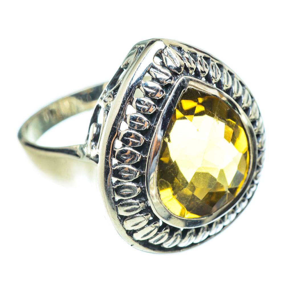 Lemon Quartz Rings handcrafted by Anasilvercos - RING54085