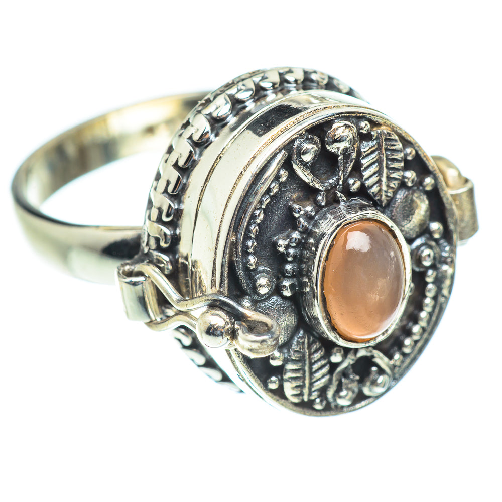 Peach Moonstone Rings handcrafted by Anasilvercos - RING54153