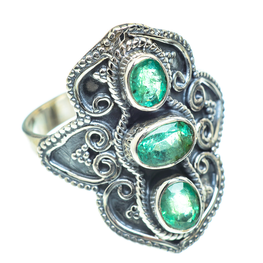 Zambian Emerald Rings handcrafted by Anasilvercos - RING54344