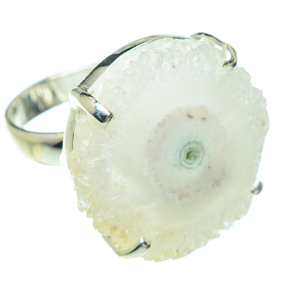 White Solar Quartz Rings handcrafted by Anasilvercos - RING54506