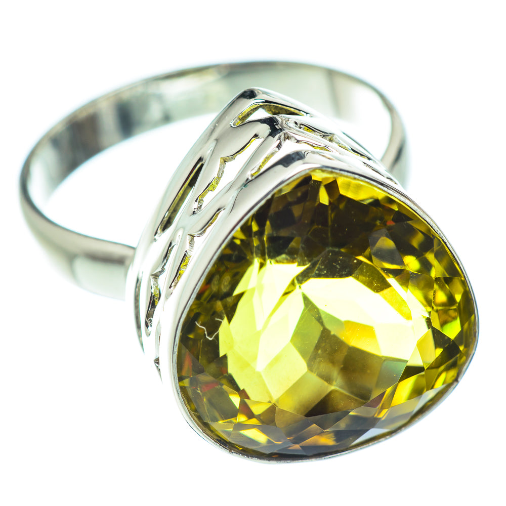 Olive Quartz Rings handcrafted by Anasilvercos - RING54654