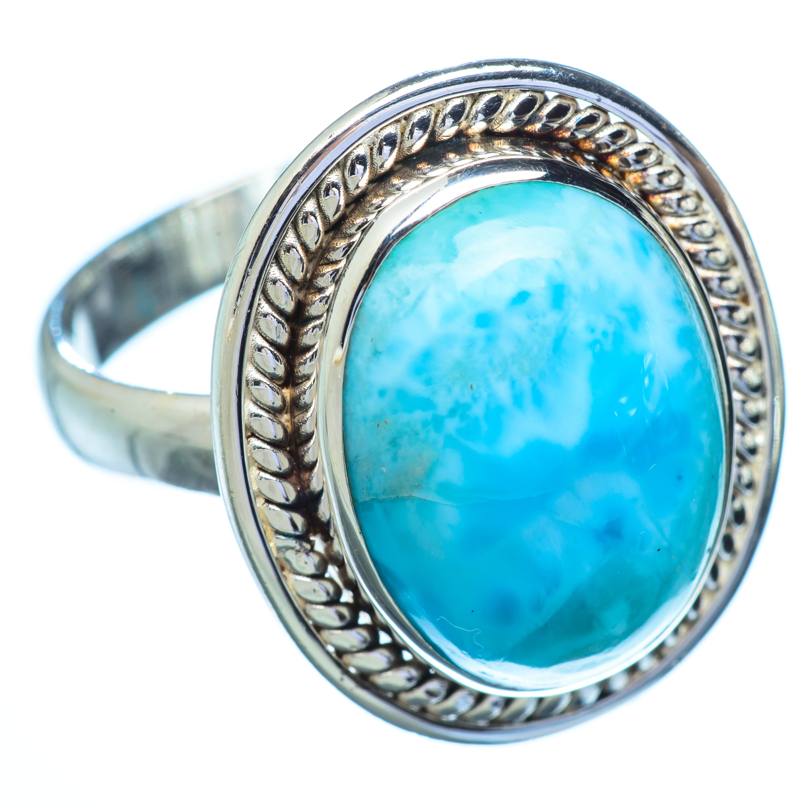 Larimar Rings handcrafted by Anasilvercos - RING5482
