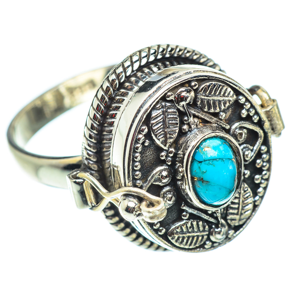 Blue Copper Composite Turquoise Rings handcrafted by Anasilvercos - RING54888