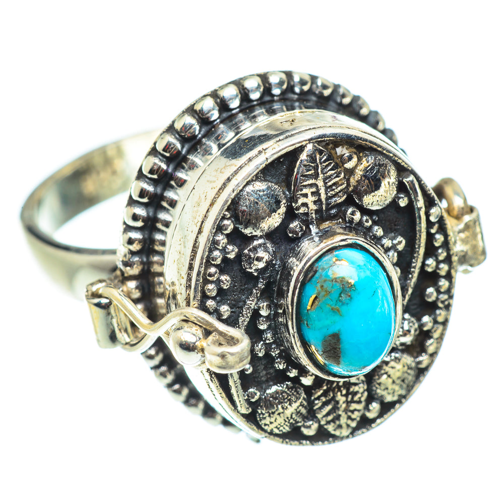 Blue Copper Composite Turquoise Rings handcrafted by Anasilvercos - RING54950