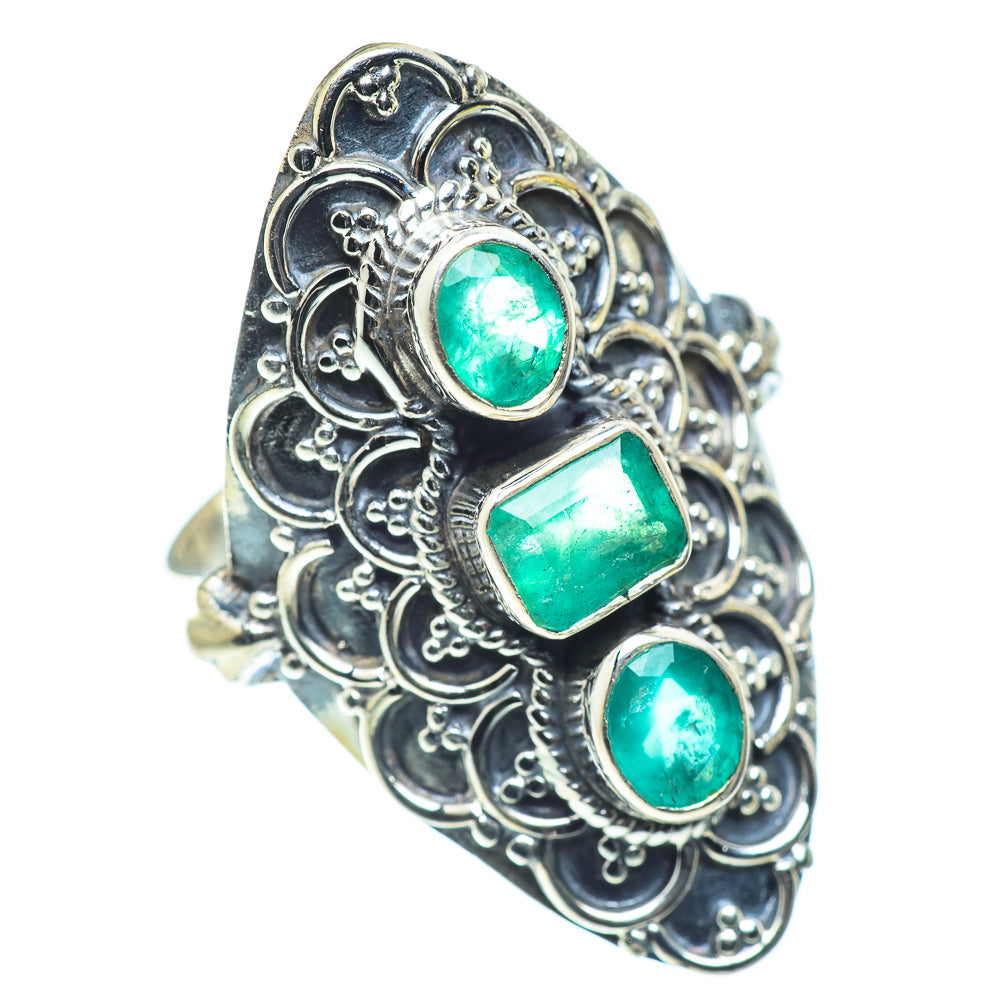 Zambian Emerald Rings handcrafted by Anasilvercos - RING54999
