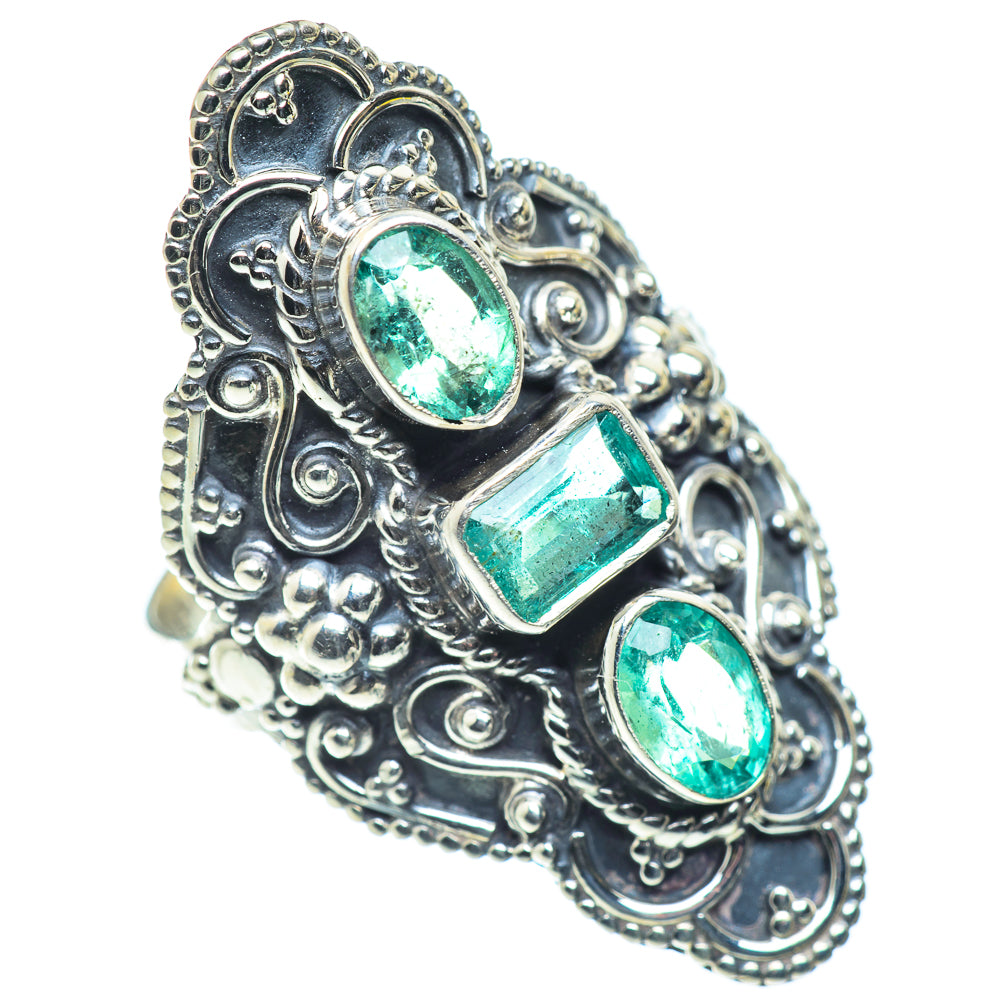 Zambian Emerald Rings handcrafted by Anasilvercos - RING55058