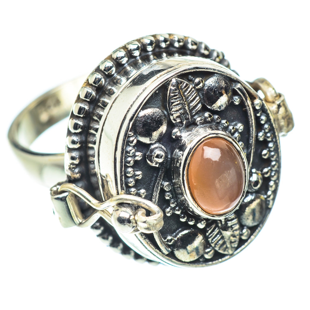 Peach Moonstone Rings handcrafted by Anasilvercos - RING55216