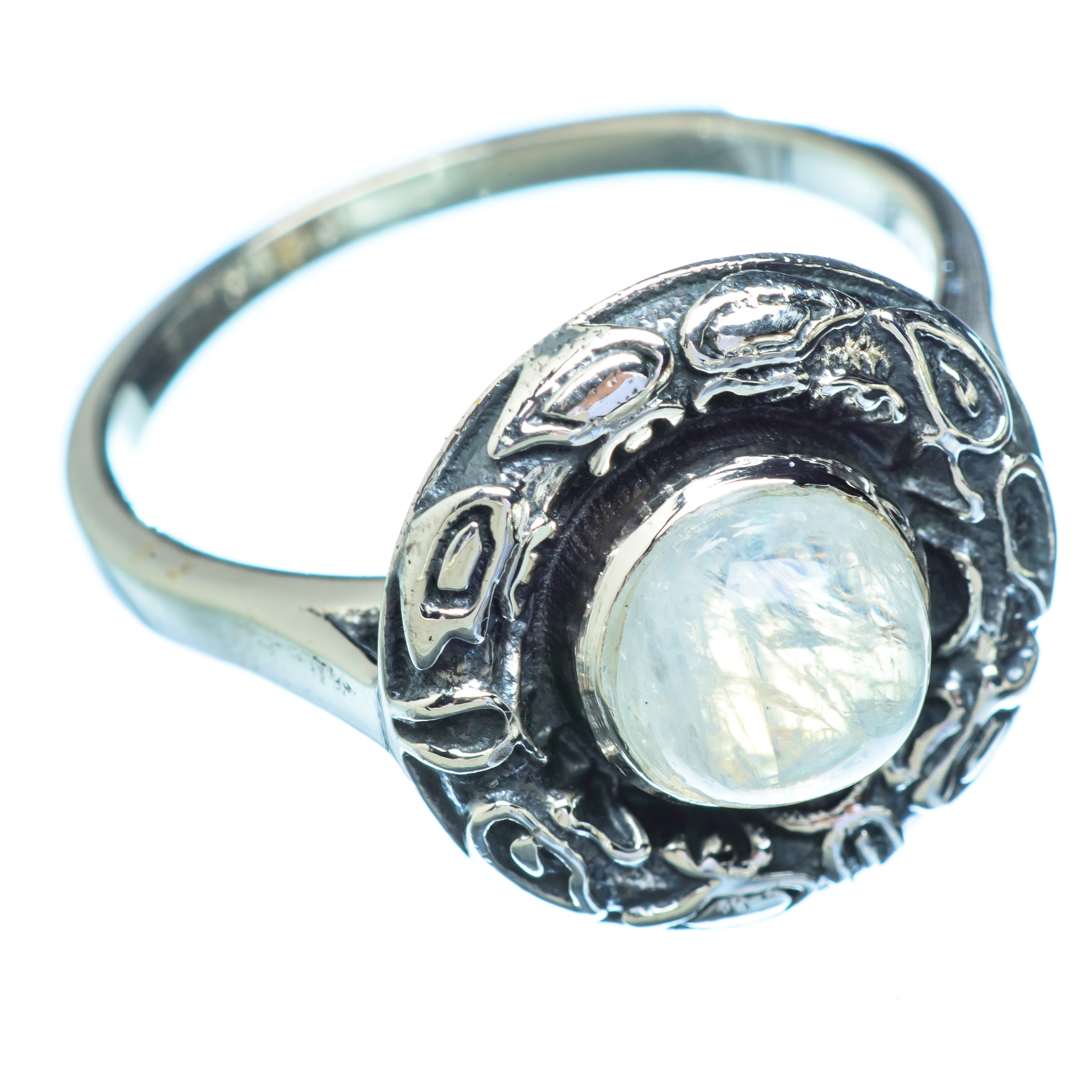 Rainbow Moonstone Rings handcrafted by Anasilvercos - RING5522
