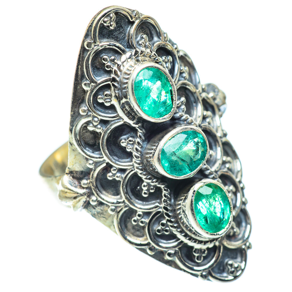 Zambian Emerald Rings handcrafted by Anasilvercos - RING55309