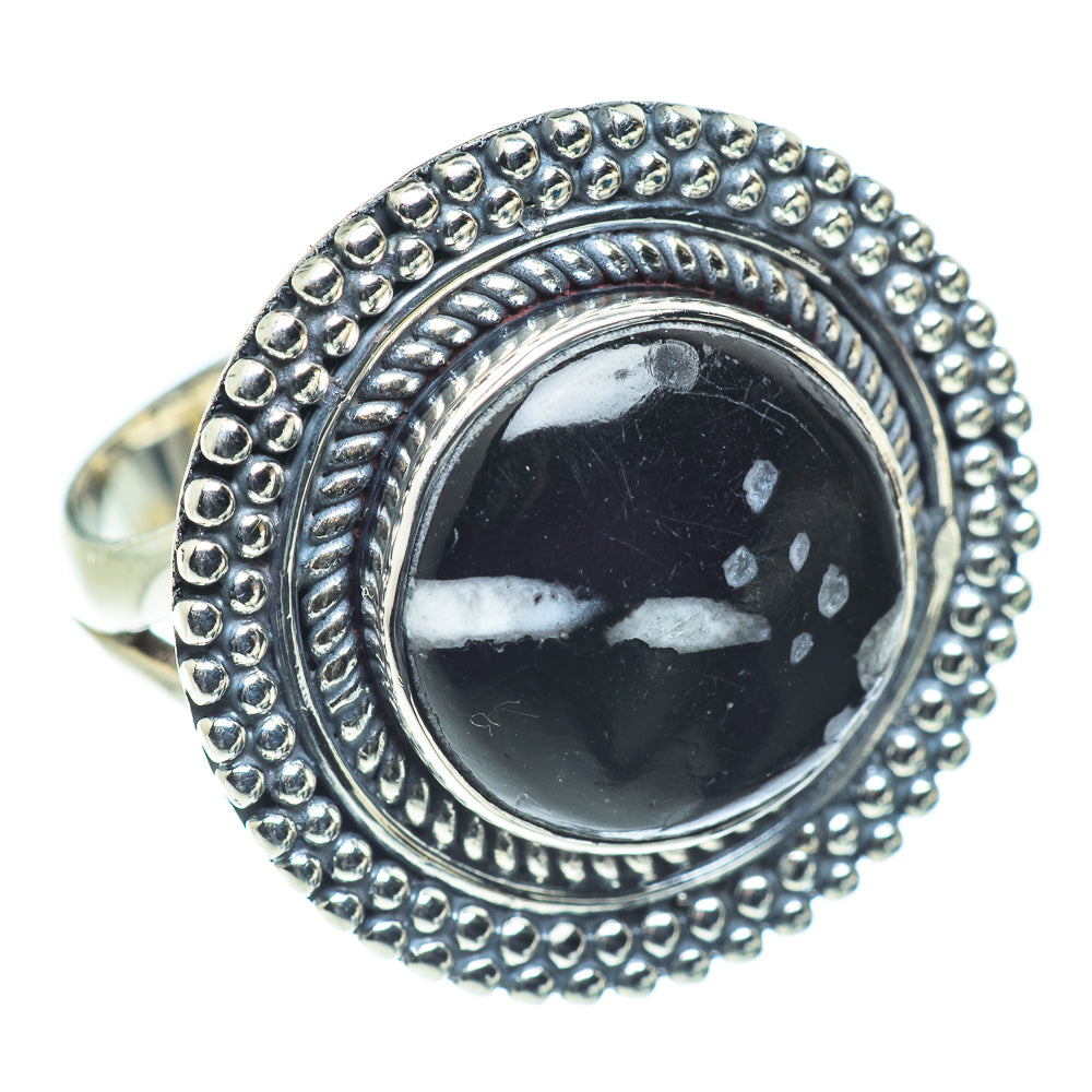 Snowflake Obsidian Rings handcrafted by Anasilvercos - RING55544
