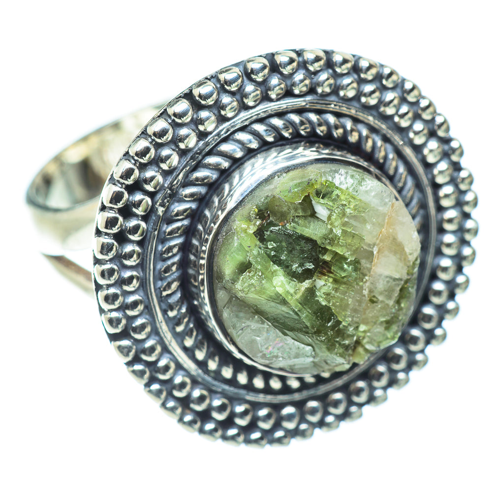 Green Tourmaline In Quartz Rings handcrafted by Anasilvercos - RING55661