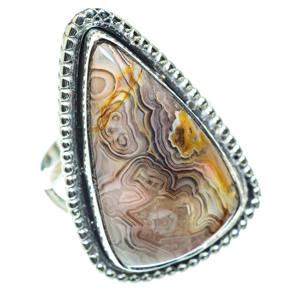 Laguna Lace Agate Rings handcrafted by Anasilvercos - RING55791
