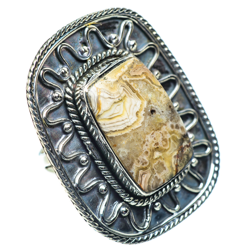 Laguna Lace Agate Rings handcrafted by Anasilvercos - RING55821 - Photo 2
