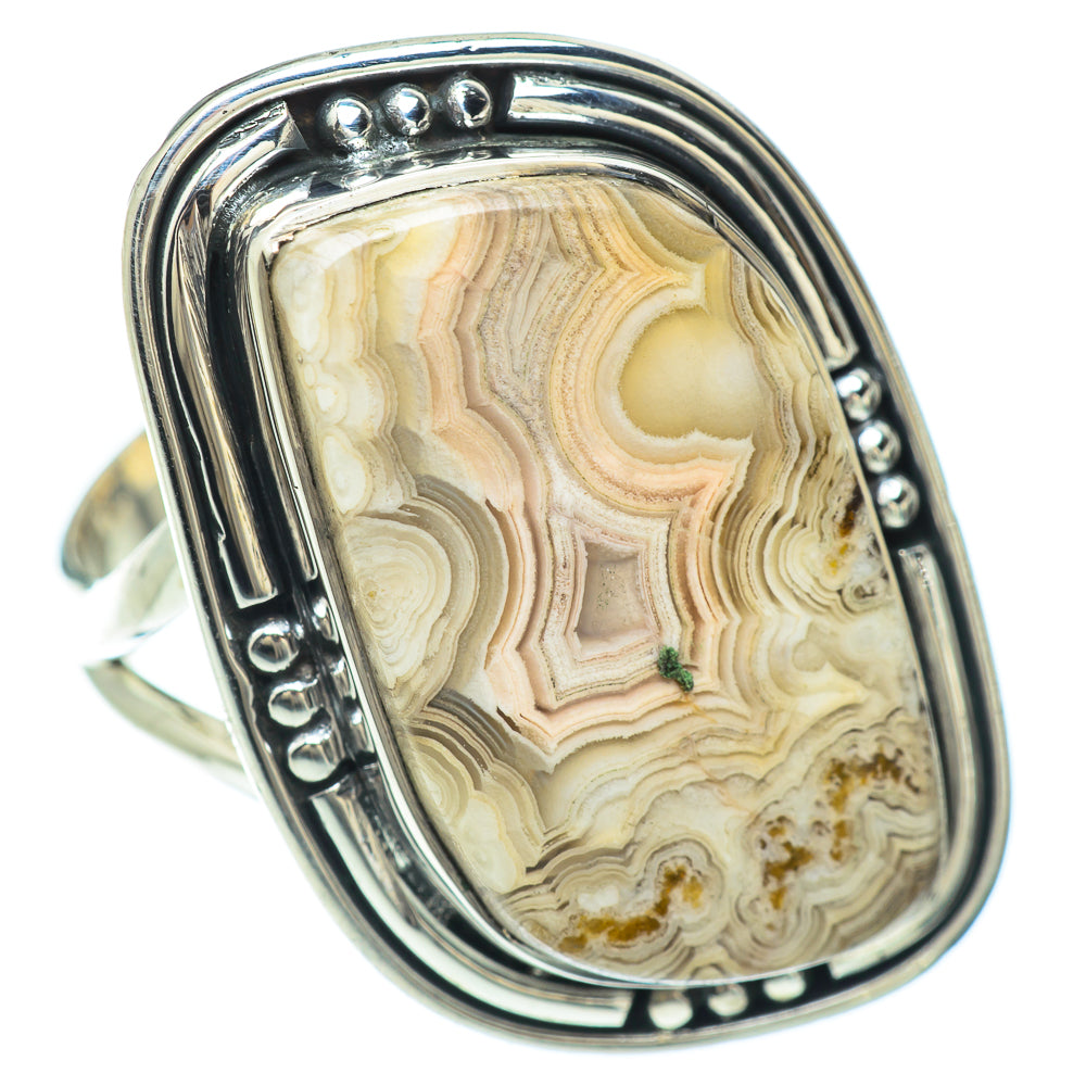 Laguna Lace Agate Rings handcrafted by Anasilvercos - RING55948