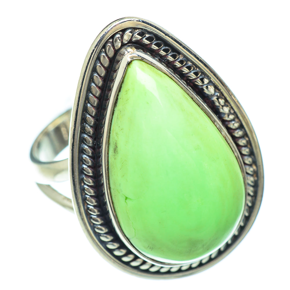 Lemon Chrysoprase Rings handcrafted by Anasilvercos - RING56004