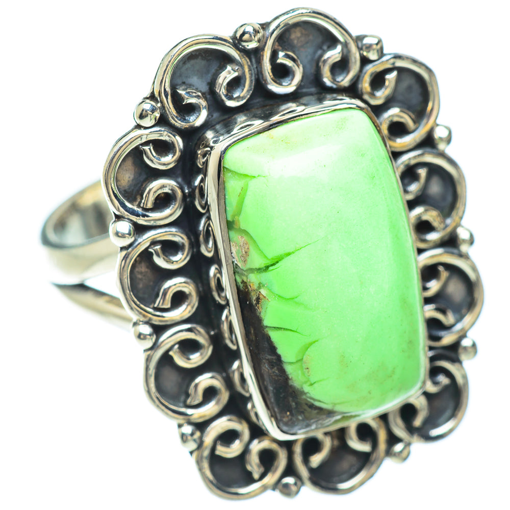 Lemon Chrysoprase Rings handcrafted by Anasilvercos - RING56033