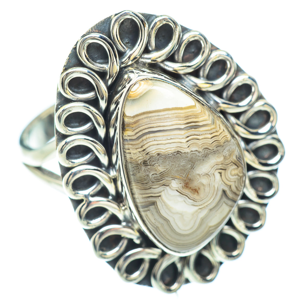 Laguna Lace Agate Rings handcrafted by Anasilvercos - RING56035