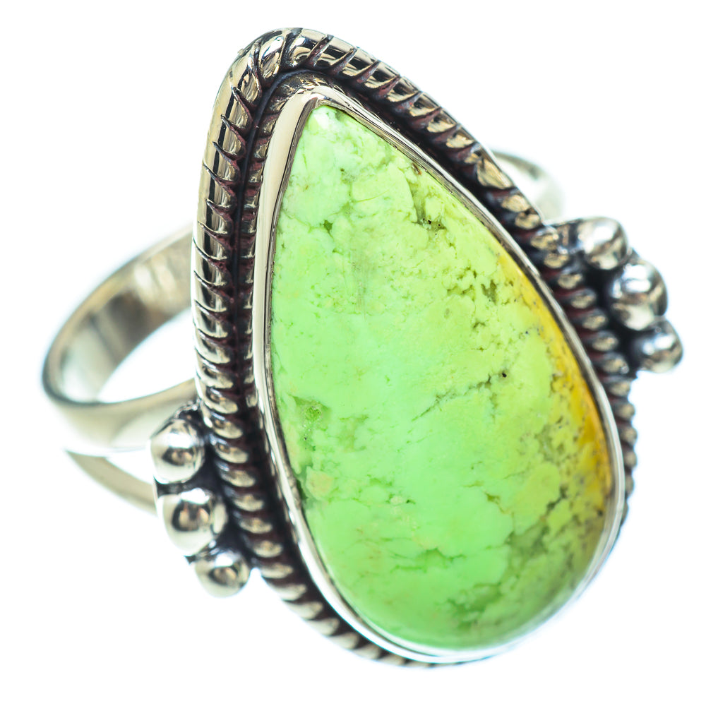 Lemon Chrysoprase Rings handcrafted by Anasilvercos - RING56086