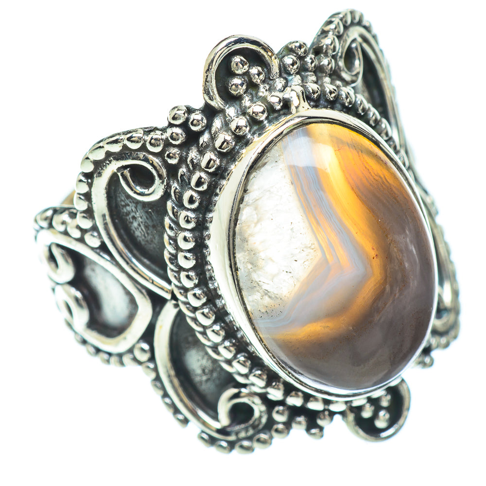 Botswana Agate Rings handcrafted by Anasilvercos - RING56088