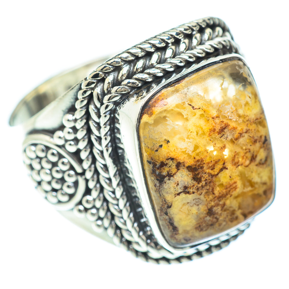 Plume Agate Rings handcrafted by Anasilvercos - RING56114