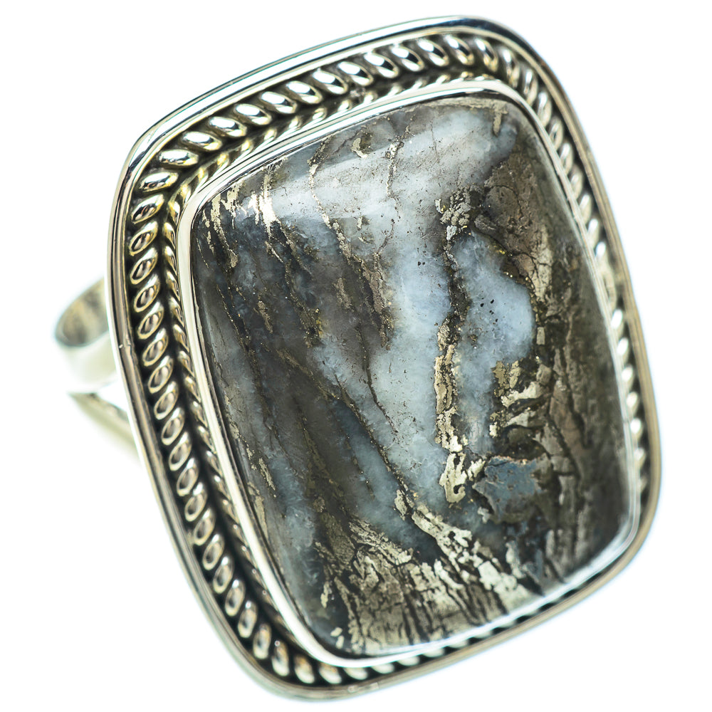 Pyrite Agate Rings handcrafted by Anasilvercos - RING56133