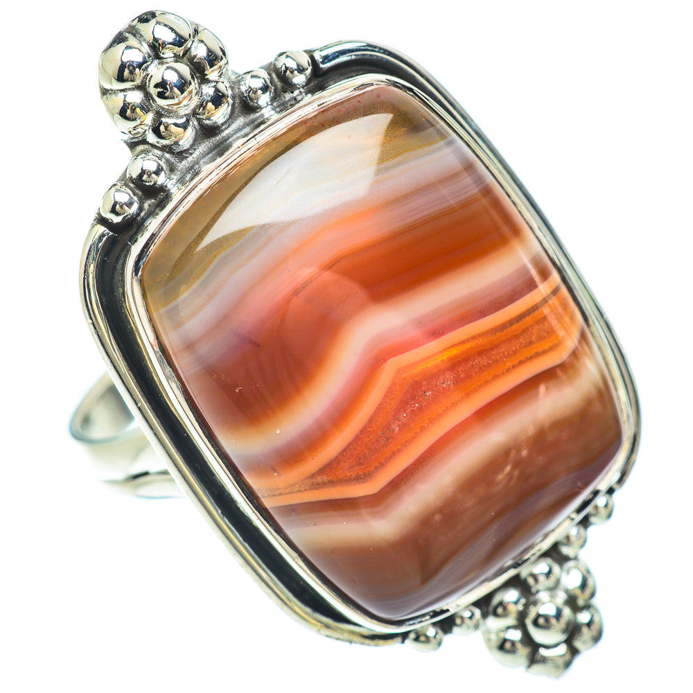 Red Botswana Agate Rings handcrafted by Anasilvercos - RING56159