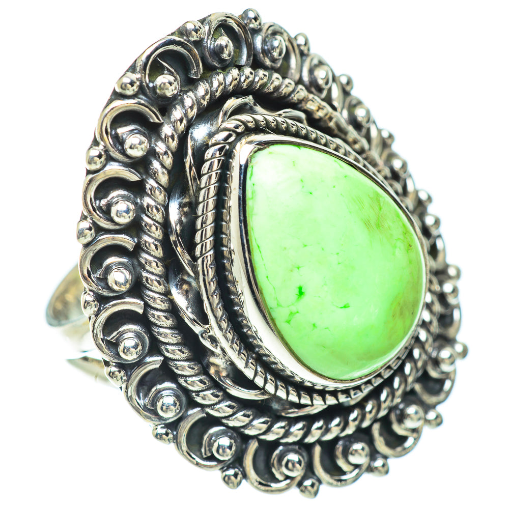 Lemon Chrysoprase Rings handcrafted by Anasilvercos - RING56226