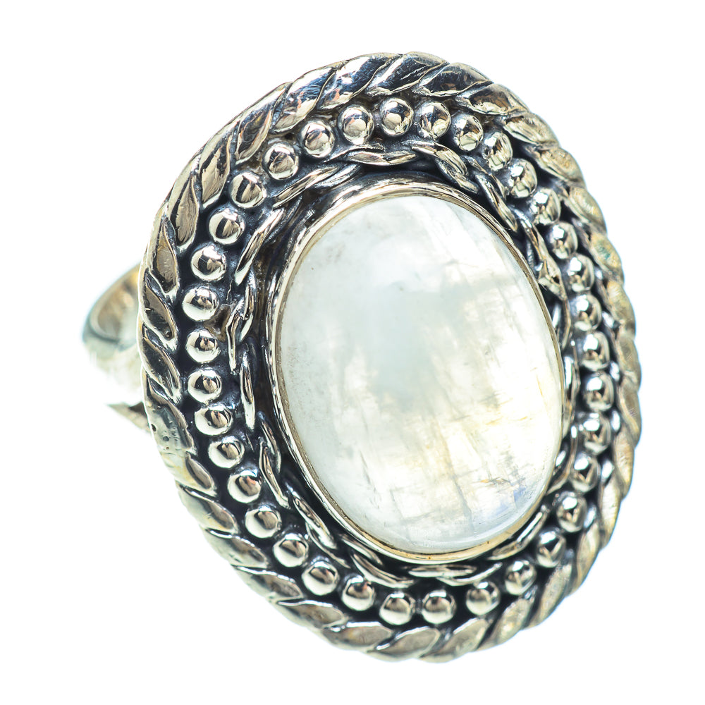 Rainbow Moonstone Rings handcrafted by Anasilvercos - RING56293