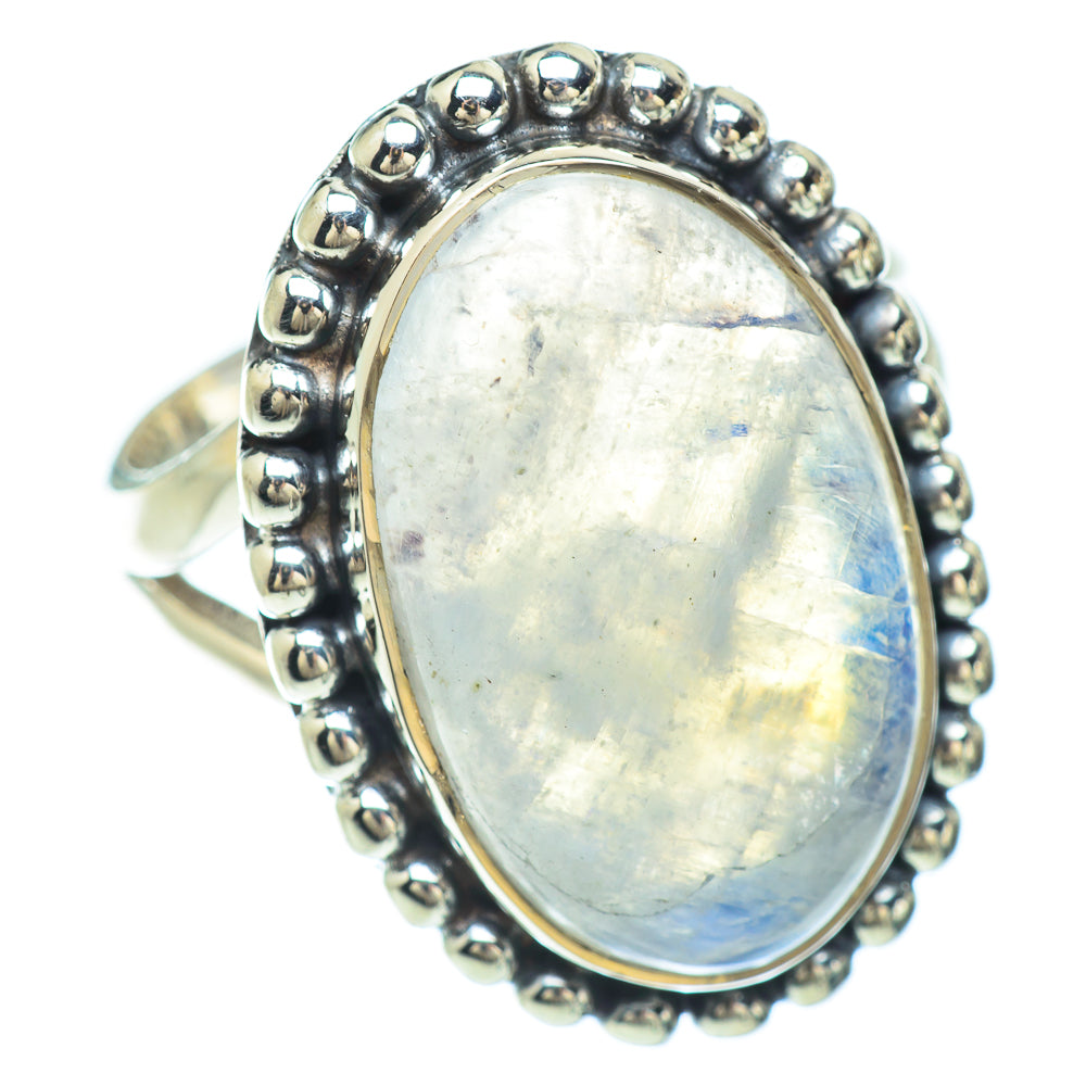 Rainbow Moonstone Rings handcrafted by Anasilvercos - RING56383