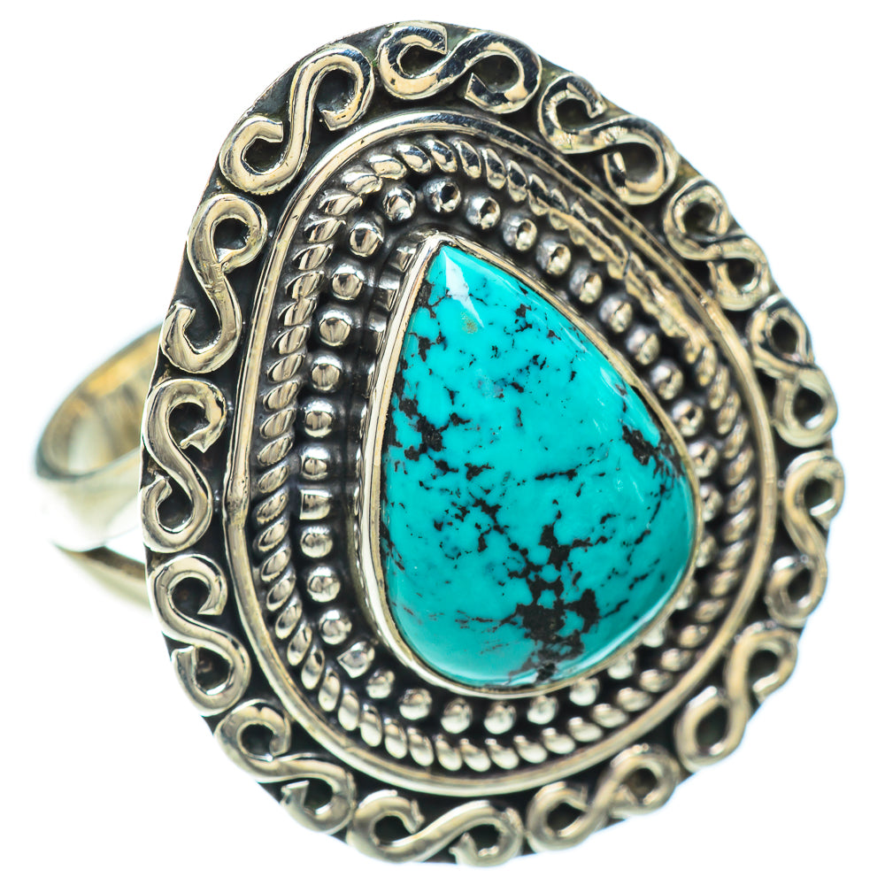Tibetan Turquoise Rings handcrafted by Anasilvercos - RING56388