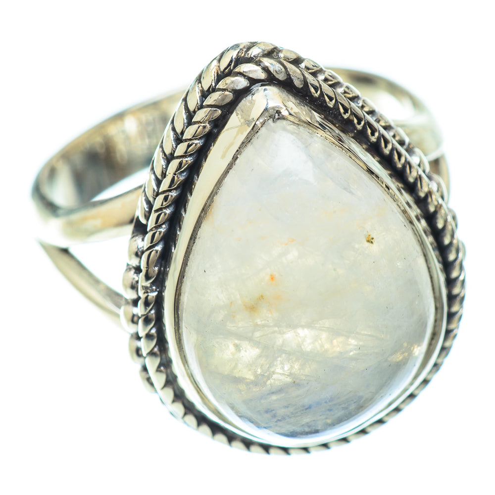 Rainbow Moonstone Rings handcrafted by Anasilvercos - RING56436