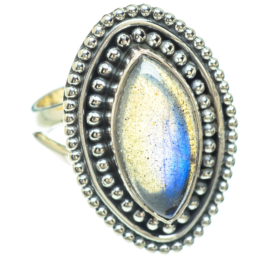 Rainbow Moonstone Rings handcrafted by Anasilvercos - RING56440