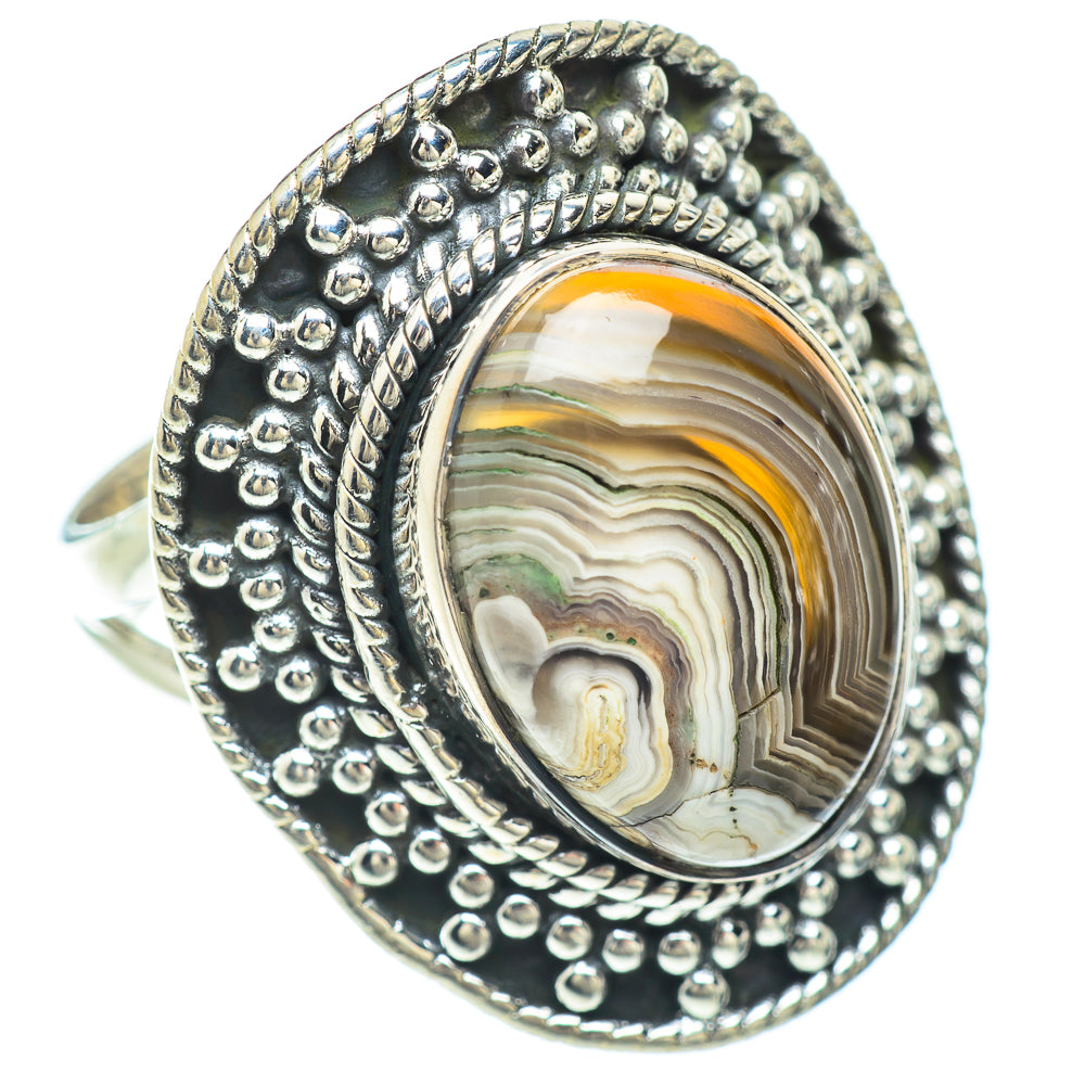 Laguna Lace Agate Rings handcrafted by Anasilvercos - RING56467
