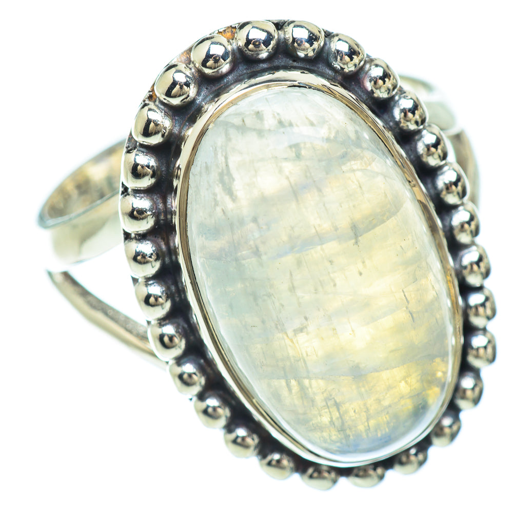 Rainbow Moonstone Rings handcrafted by Anasilvercos - RING56505