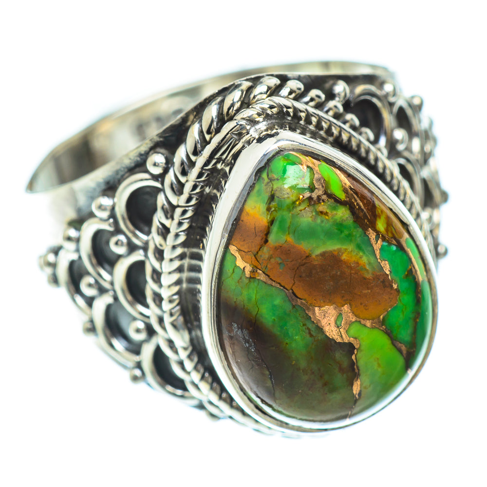 Green Copper Composite Turquoise Rings handcrafted by Anasilvercos - RING56676