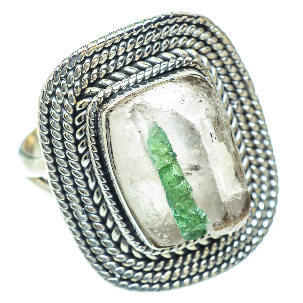 Green Quartz Crystal Rings handcrafted by Anasilvercos - RING56697