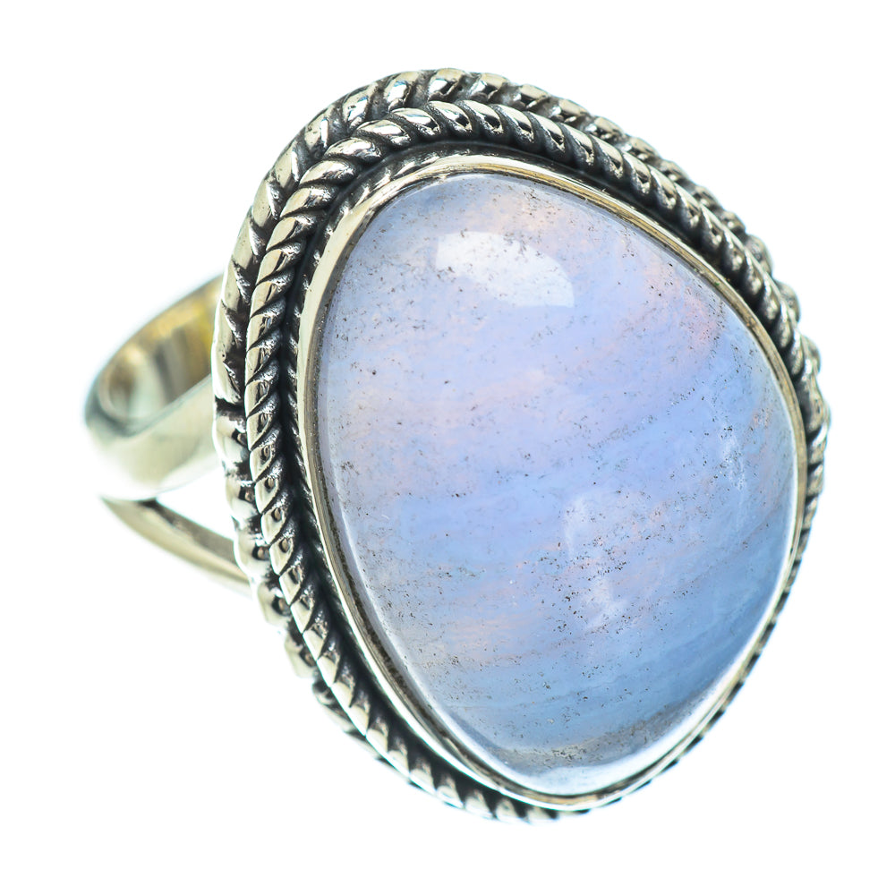 Blue Lace Agate Rings handcrafted by Anasilvercos - RING56763