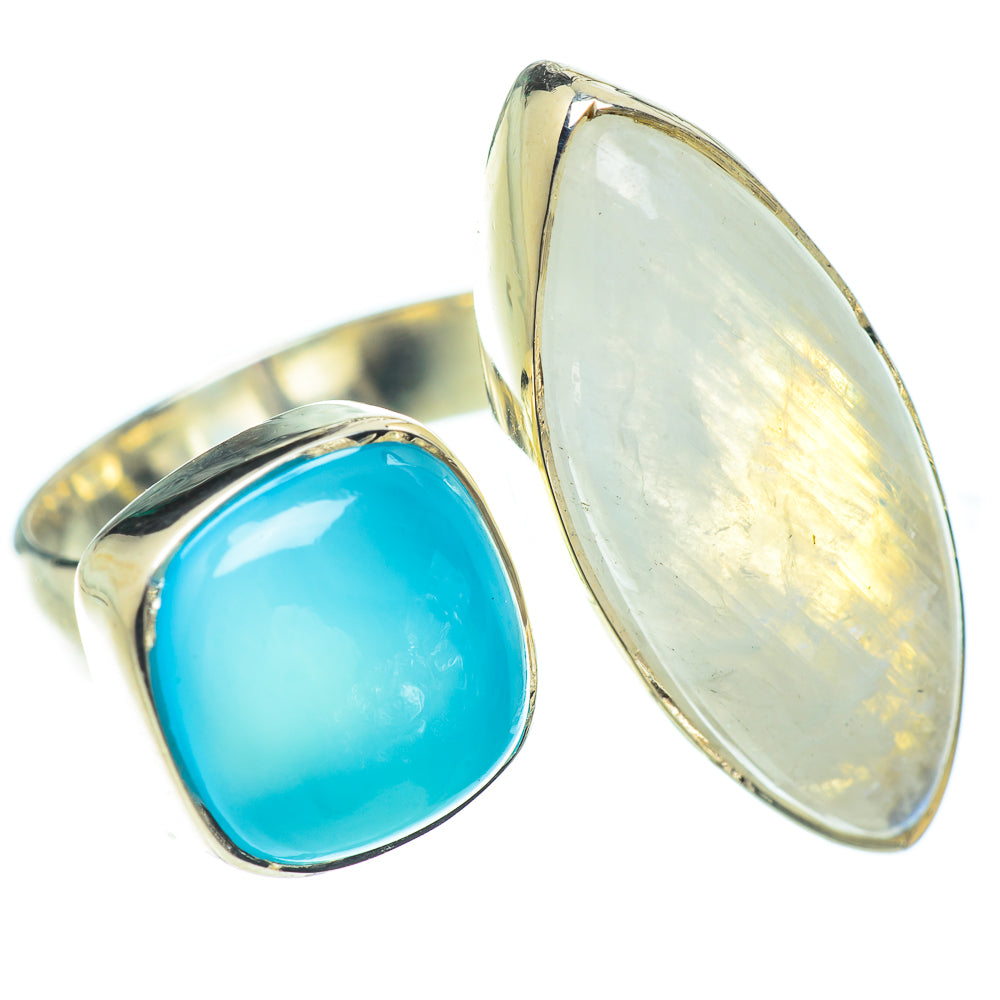 Rainbow Moonstone Rings handcrafted by Anasilvercos - RING56930