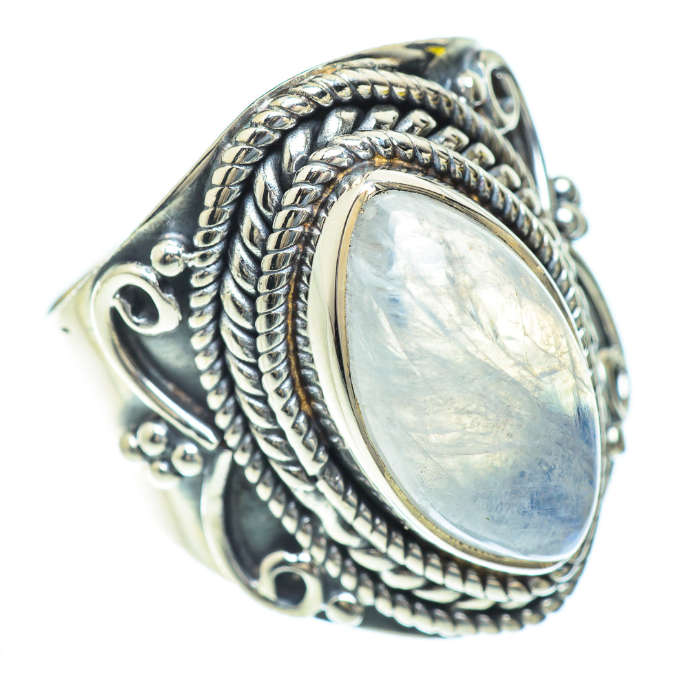Rainbow Moonstone Rings handcrafted by Anasilvercos - RING56939