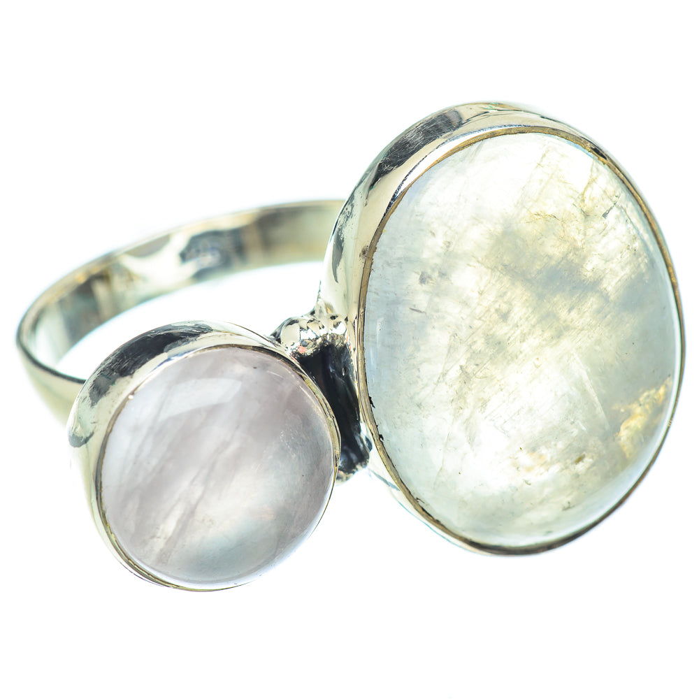 Rainbow Moonstone Rings handcrafted by Anasilvercos - RING56940