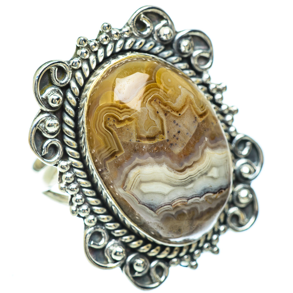 Laguna Lace Agate Rings handcrafted by Anasilvercos - RING56953