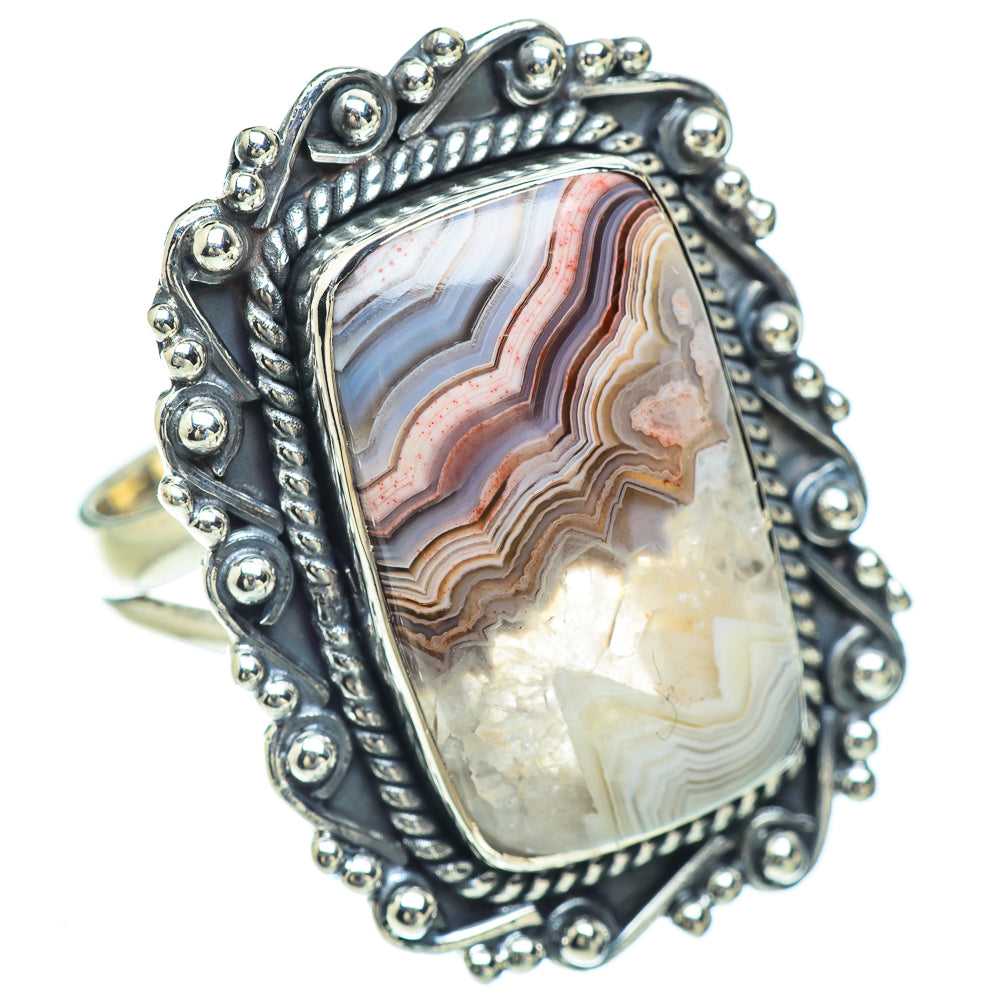 Laguna Lace Agate Rings handcrafted by Anasilvercos - RING56986