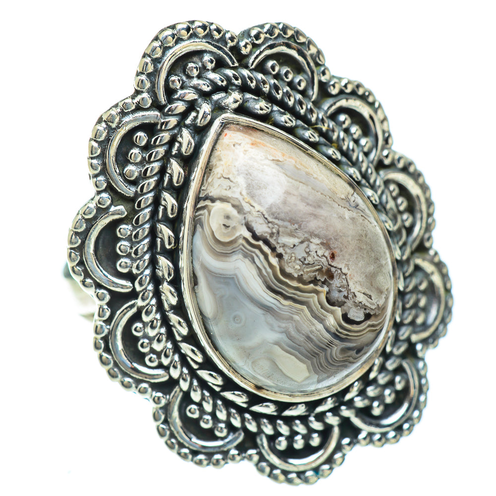 Laguna Lace Agate Rings handcrafted by Anasilvercos - RING56999