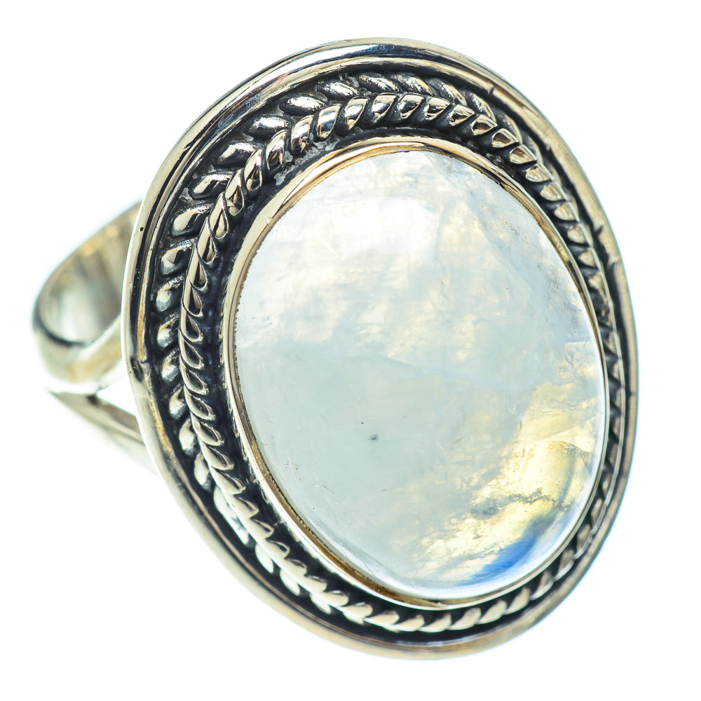 Rainbow Moonstone Rings handcrafted by Anasilvercos - RING57051